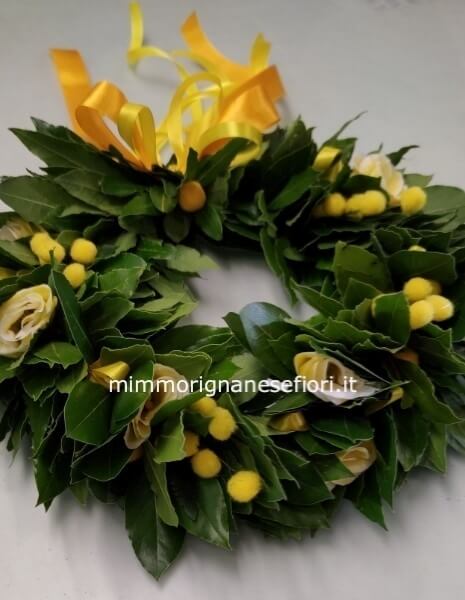 Coroncina di alloro base per laurea con bacche