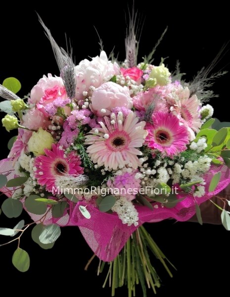Bouquet fiori misti rosa/fuxia